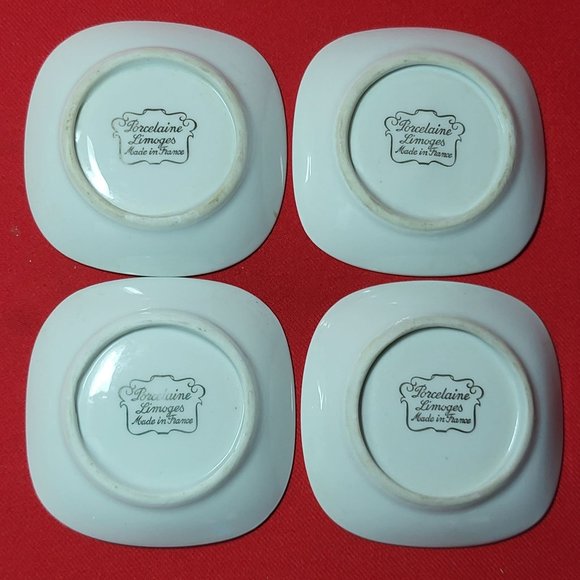 VTG Porcelaine Limoges Made in France Mini Plate 3" Set of 4 - Picture 4 of 13